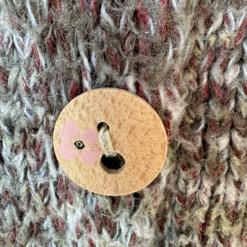 Kooi Knit Wear Mohair Wool Alpaca Two Button Cardigan Beige Women's Large - Picture 6 of 10